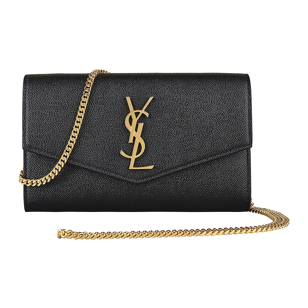 Ysl Uptown金字logo魚子醬牛皮釦式手拿斜背包 黑 附卡夾 歐系精品包 配件 Yahoo奇摩購物中心