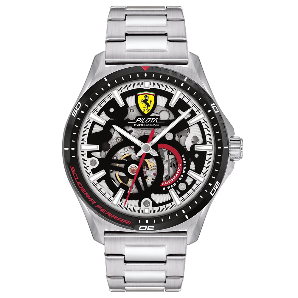 Scuderia Ferrari 法拉利 Pilota Evo Turbo 鏤空機械錶-44mm FA0830838