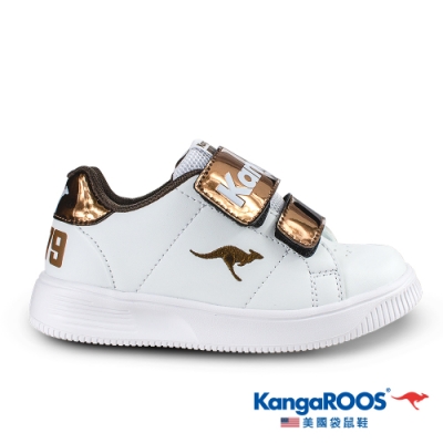KangaROOS 美國袋鼠鞋 童 FLASH 經典小板鞋1979(白/古銅-KK01341)