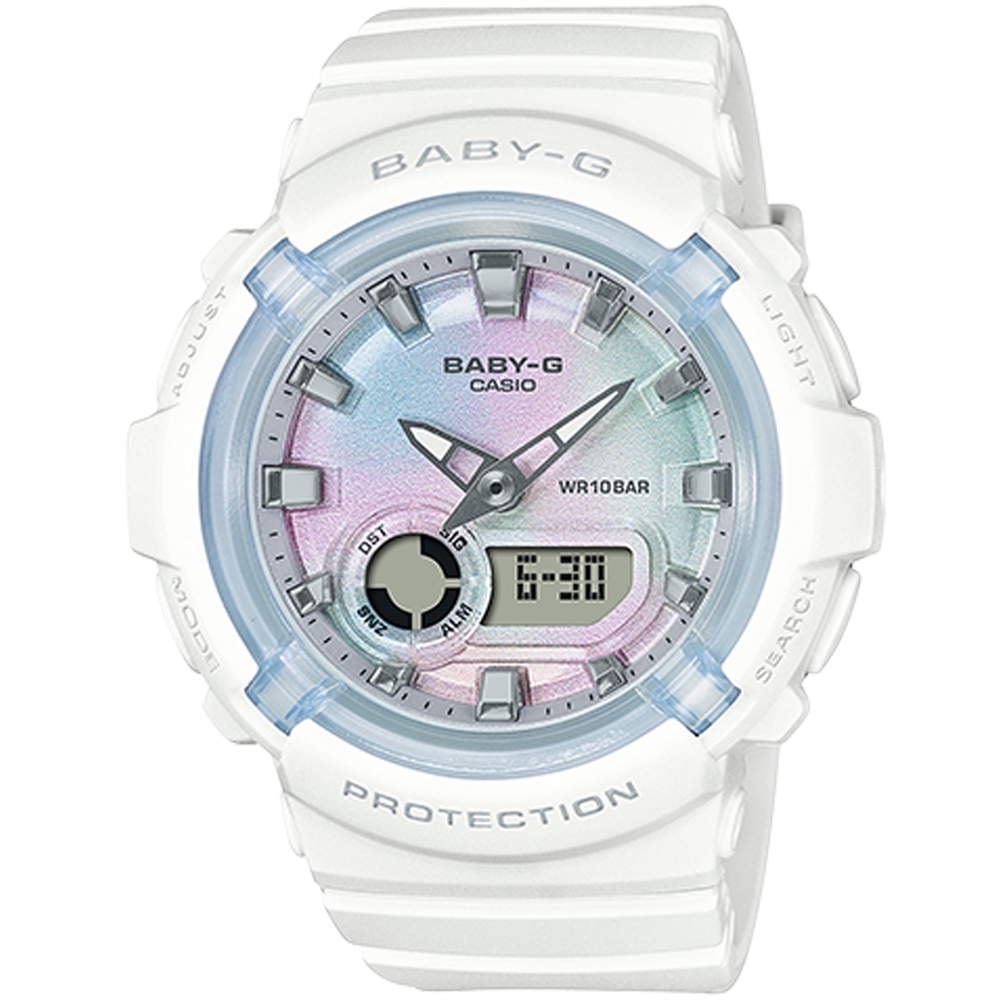 CASIO 卡西歐 BABY-G 雙顯手錶BGA-280-7A-藍x白/47.4mm