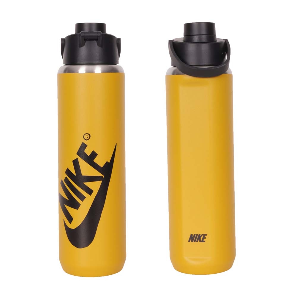 NIKE SS RECHARGE 大口徑保冷瓶24OZ-運動水壺 700ML N100762972224 鵝黃黑