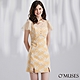 OMUSES 蕾絲刺繡旗袍黃色短洋裝 product thumbnail 1