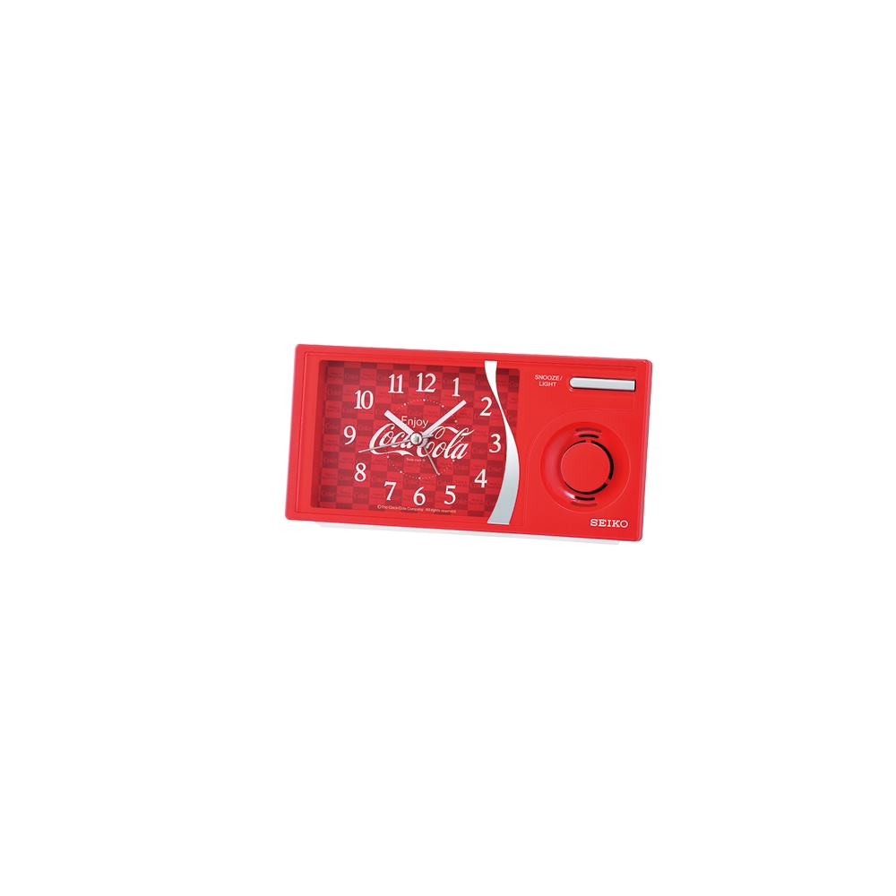 日本 SEIKO 可口可樂聯名 滑動式秒針 音樂鬧鐘(QHP901R)紅/15X7.5cm
