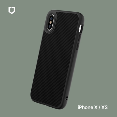 犀牛盾 iPhone X/XS SolidSuit 防摔背蓋手機殼-碳纖維紋路