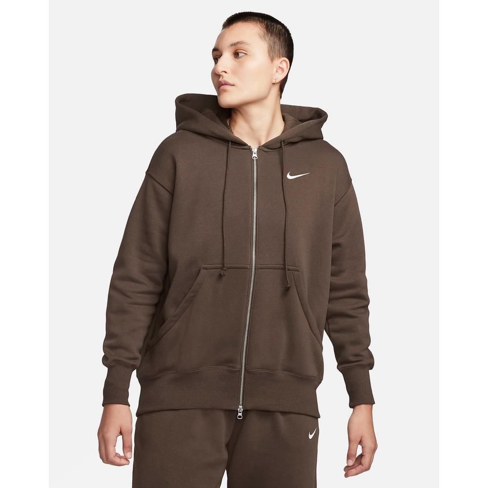 NIKE AS W NSW PHNX FLC FZ OS HOODIE 女運動外套-棕色-DQ5759237