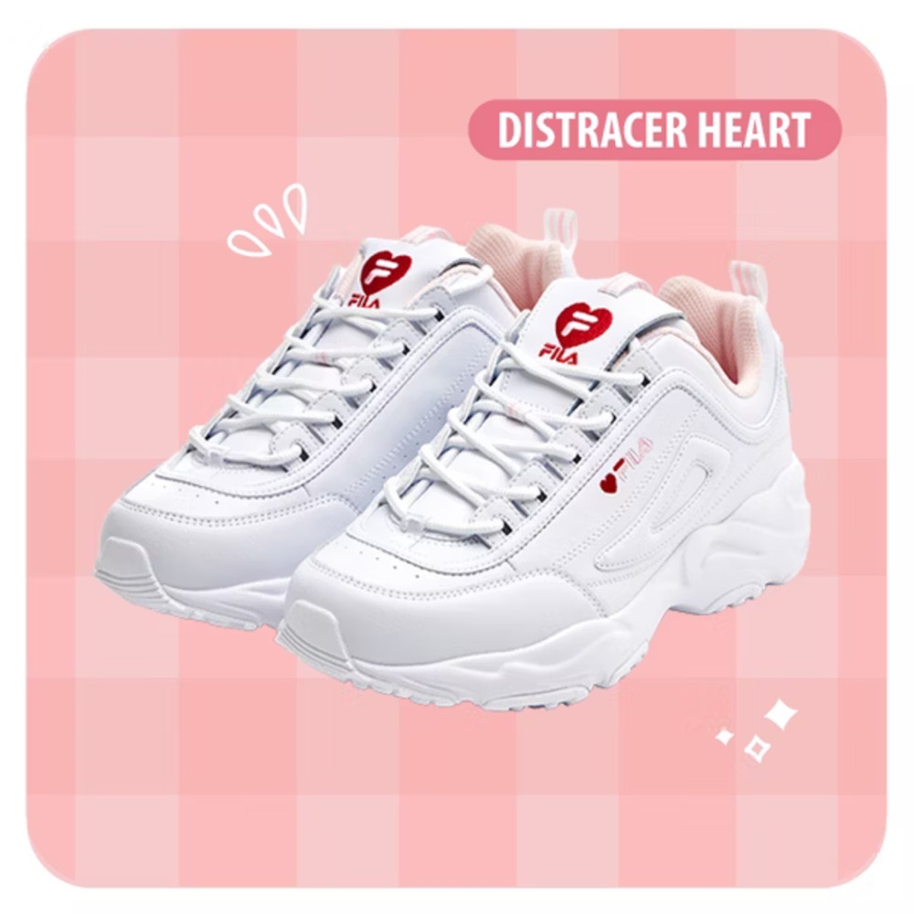 FILA #情人節限定DISTRACER HEART 女運動鞋-白5-C112Y-128 | 休閒鞋