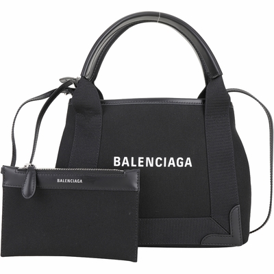 BALENCIAGA 巴黎世家 Navy Cabas XS 黑色帆布手提/肩背托特包(附萬用包)