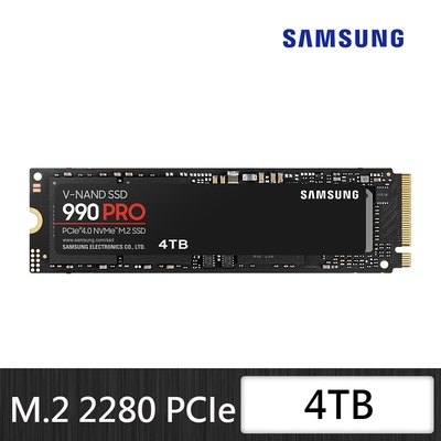 SAMSUNG 三星 990 PRO 4TB NVMe M.2 2280 PCIe 固態硬碟 (MZ-V9P4T0BW) | Samsung 三星 |  Yahoo奇摩購物中心