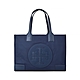 TORY BURCH ELLA圓形雙T拼貼LOGO尼龍手提肩背托特包(海軍藍) product thumbnail 1