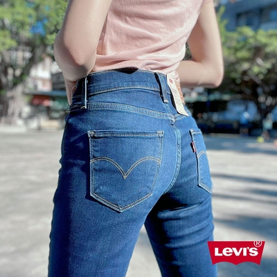 Levis 女款 311中腰縮腹緊身牛仔長褲 / 精工深藍染水洗