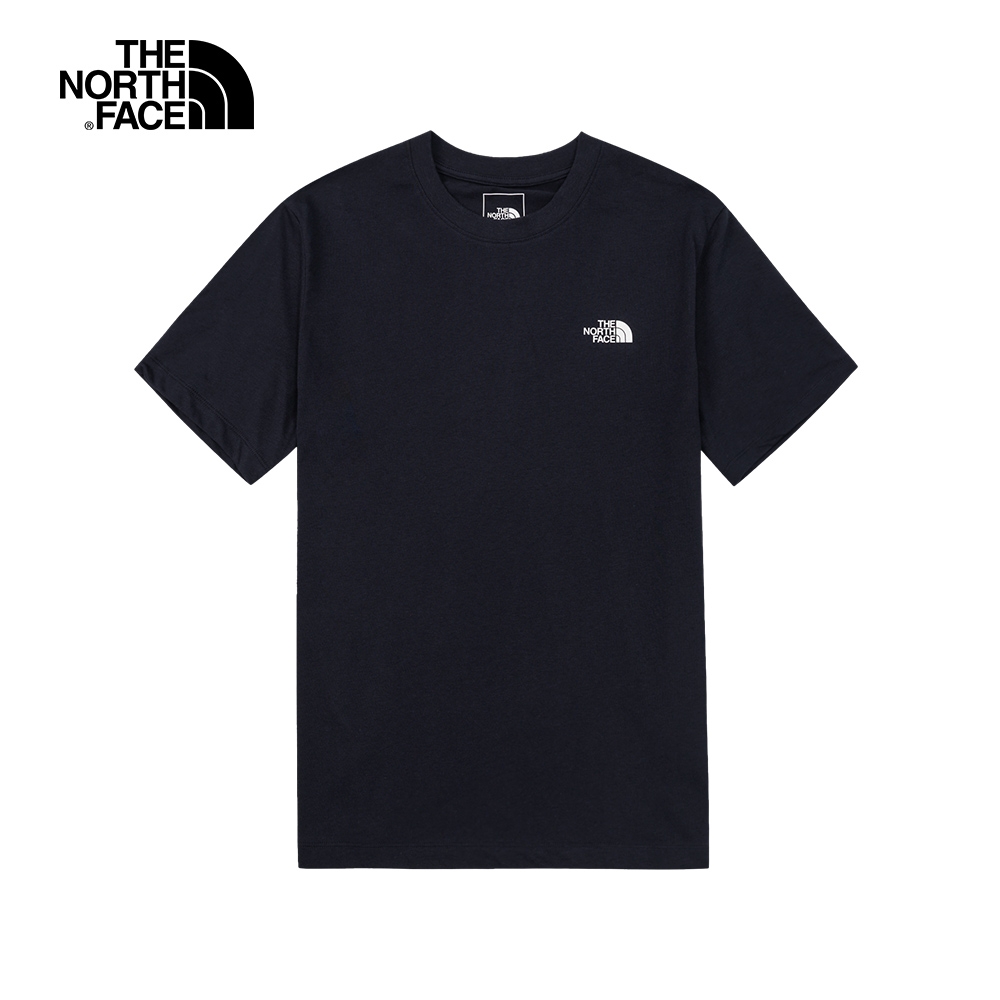 The North Face北面男款深藍色吸濕排汗圓領短袖T恤｜5JWVRG1