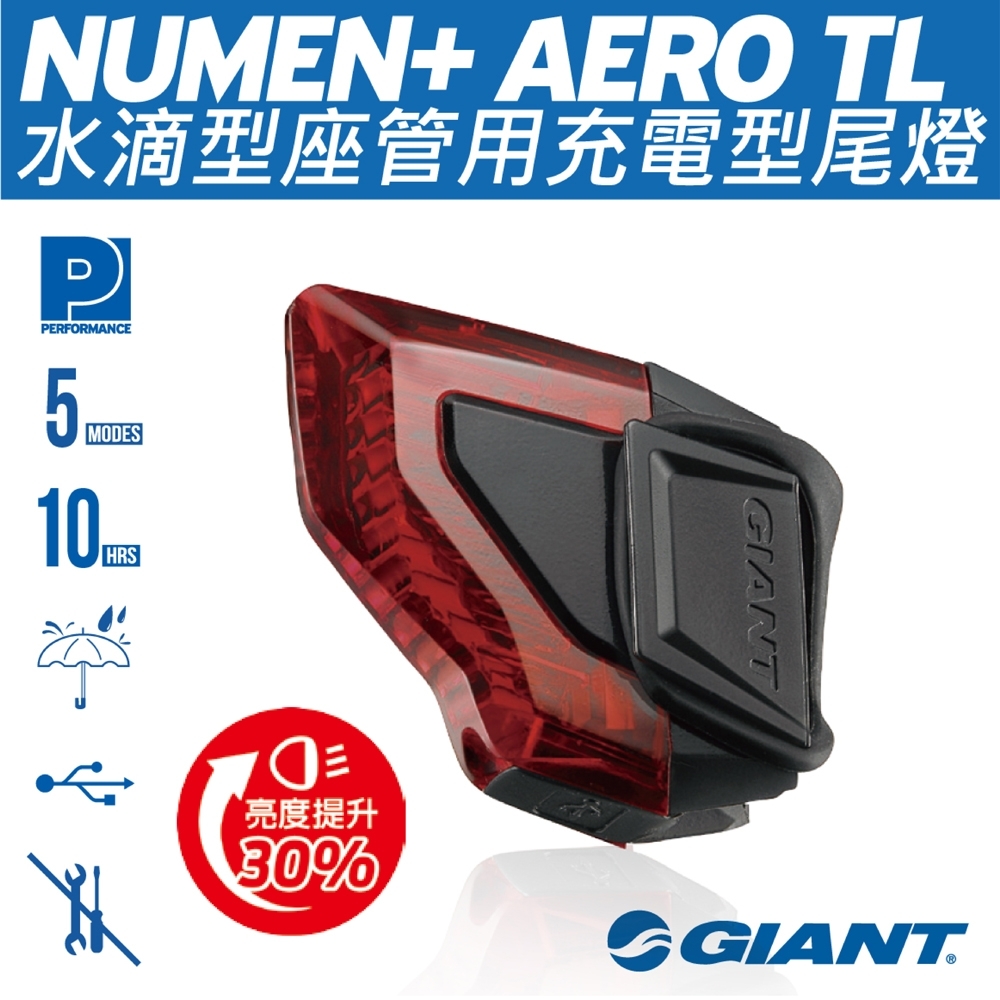 Ginat Numem+ AERO TL 水滴型坐管用尾燈(充電型)