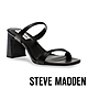 STEVE MADDEN-ZIYA 皮革雙帶方頭粗跟涼鞋-黑色 product thumbnail 1