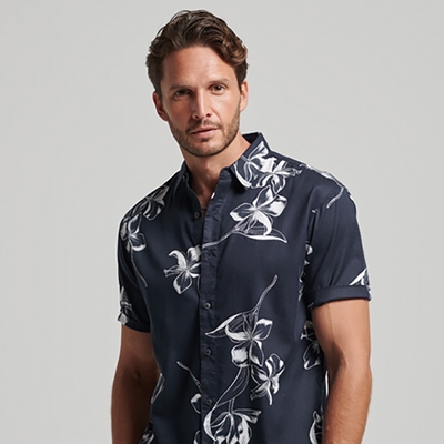 SUPERDRY 男裝 短袖襯衫 Vintage Hawaiian S/S 深藍