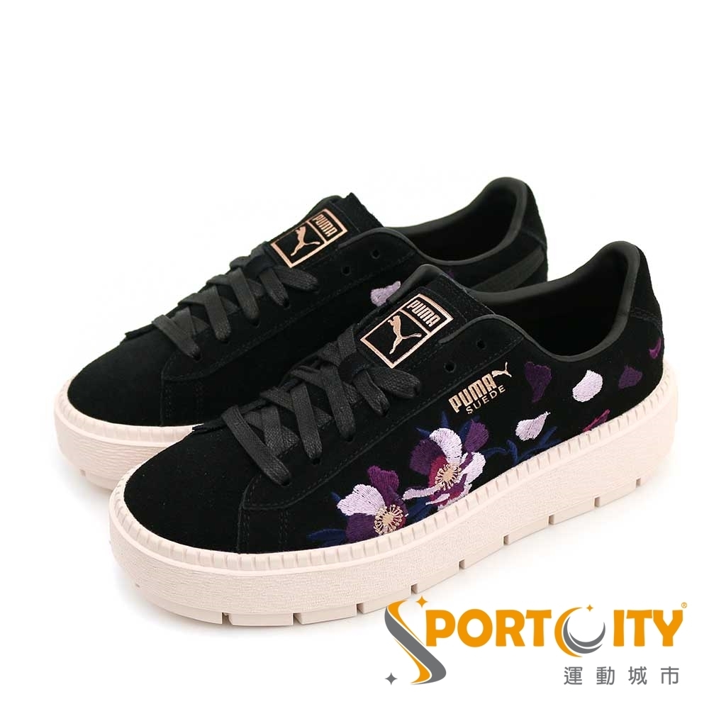 suede platform trace flowery