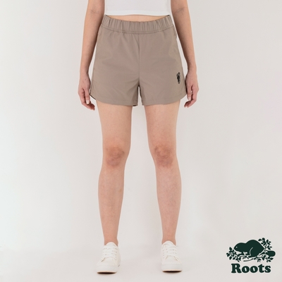 Roots女裝-宇宙探索系列 虹彩光澤平織短褲-銀灰色