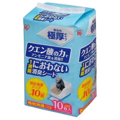 【3入組】【IRIS】貓廁專用檸檬酸除臭尿片-10入 (TIH-10C)