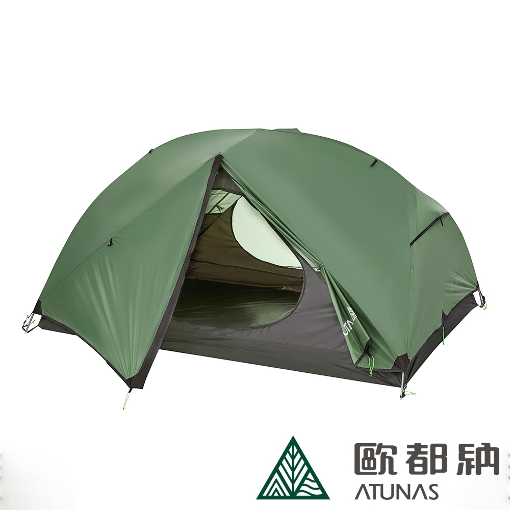 【ATUNAS 歐都納】2人輕量雙門登山帳A1TEDD01軍綠/露營帳蓬