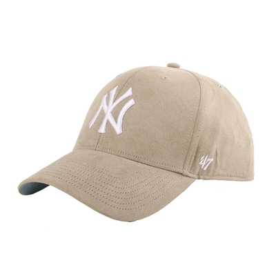 NEW ERA- 47 品牌NY 白繡線仿絨棒球帽(卡其)