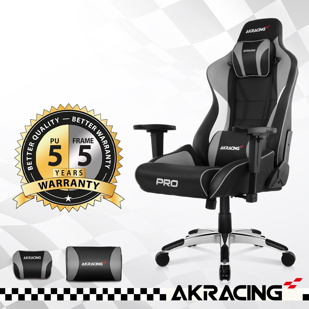 AKRACING超跑電競椅大師旗艦款-GT666 PRO X SERIES-灰W68*D65*H127~134 