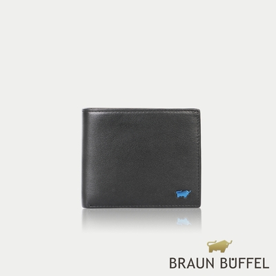 【BRAUN BUFFEL 德國小金牛】台灣總代理 德羅姆 8卡男夾-黑色/BF505-314-BK