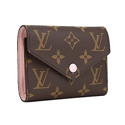 Louis Vuitton LV 路易威登 M62360 VICTORINE 三折釦式錢包短夾(芭雷粉)