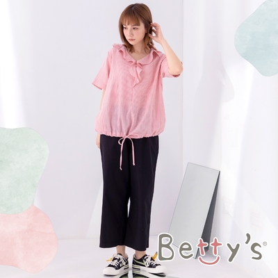 betty’s貝蒂思　限定款鬆緊顯瘦寬褲(黑色)