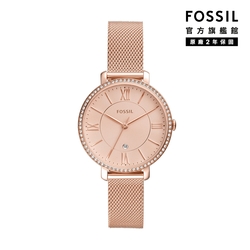 FOSSIL JACQUELINE 玫瑰金鑲鑽米蘭帶女錶 36mm ES4628