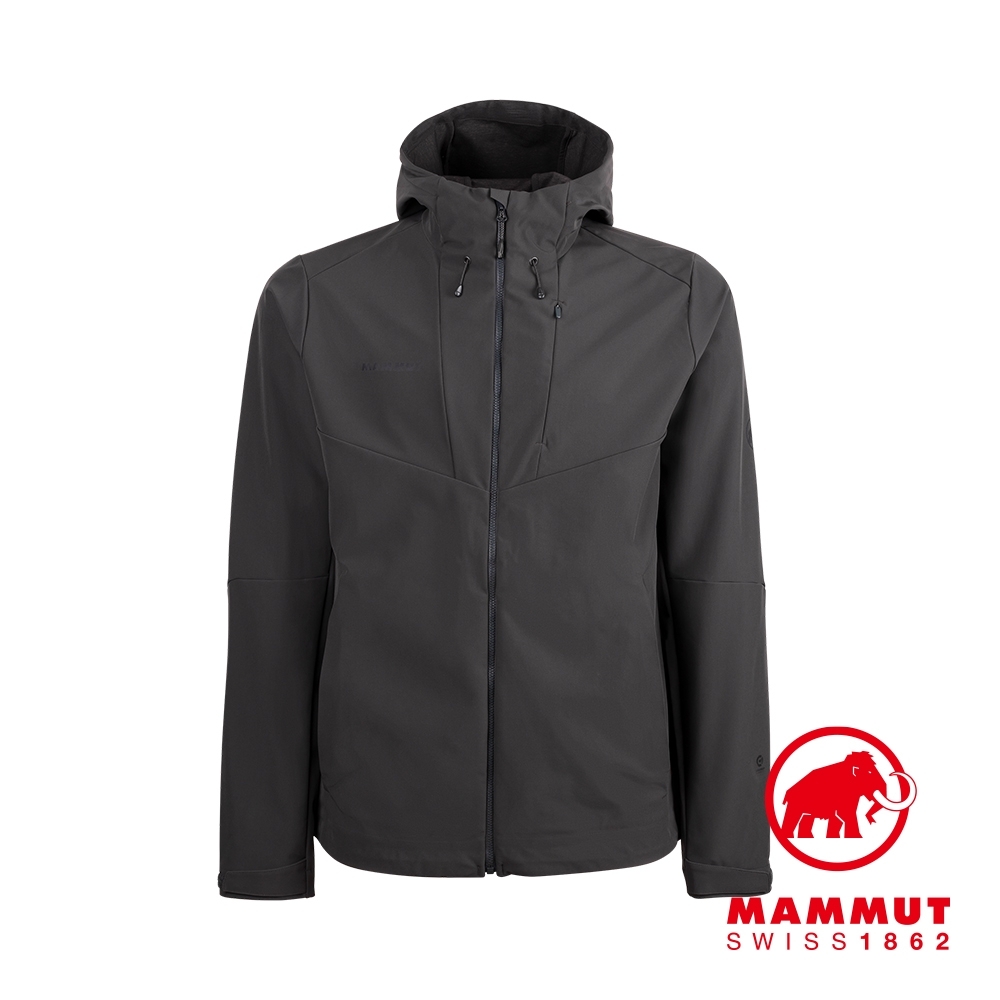 【Mammut 長毛象】Sapuen SO Hooded Jacket Men 防風透氣軟殼連帽外套 幻影黑 男款 #1011-01050