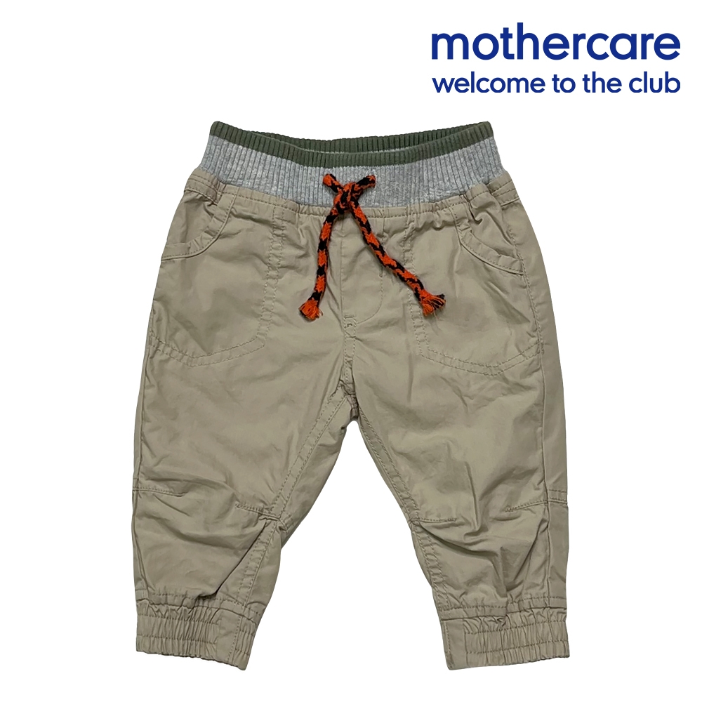 mothercare 專櫃童裝 卡其色內裡休閒長褲 (6-12個月)