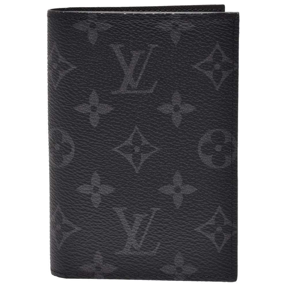 Louis Vuitton Passport Cover Monogram Eclipse M64501 LV Black Free Shipping