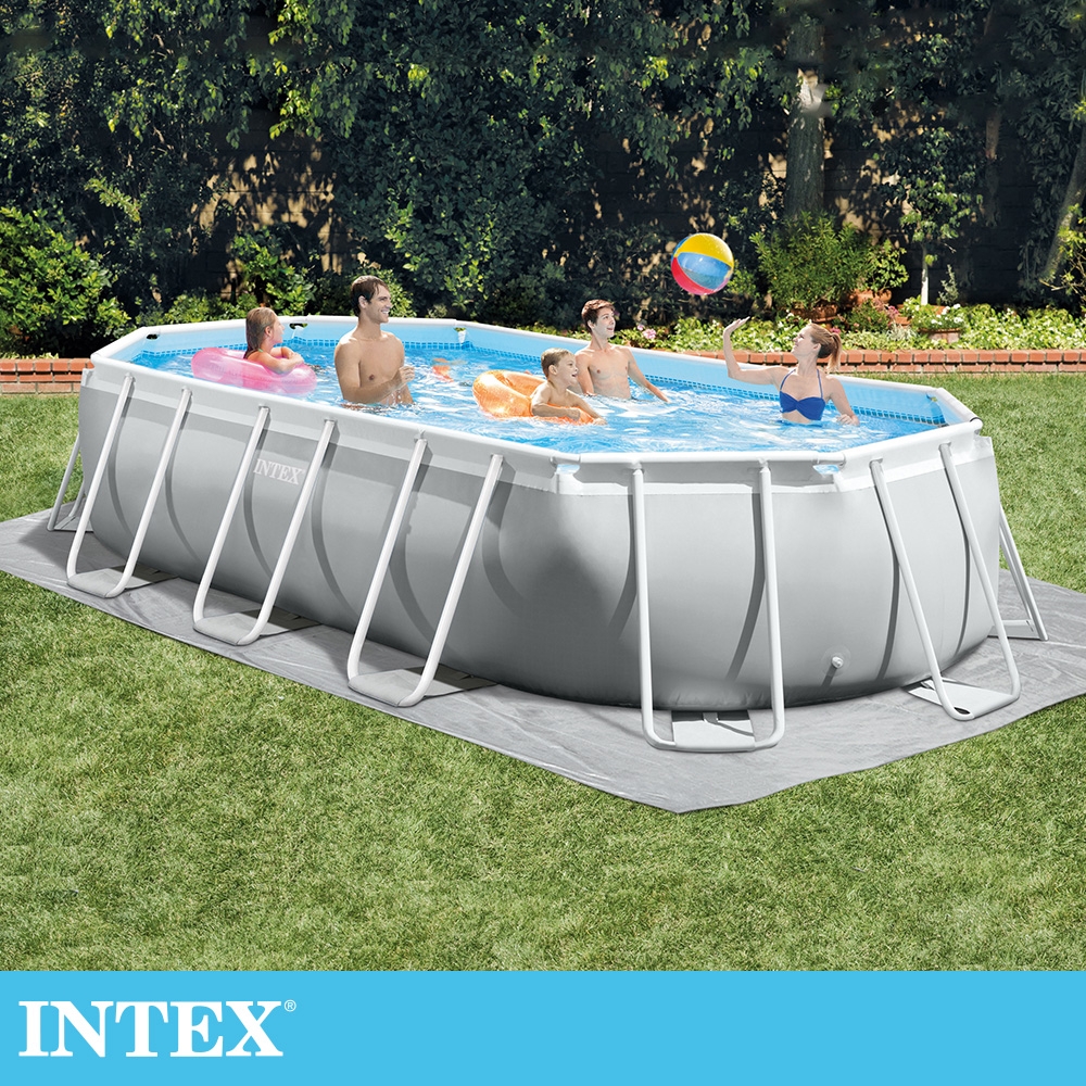 INTEX 船型框架速搭大型游泳池(附濾水泵)610x305x122cm(18202L)適6歲+ (26797EH)