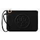 TORY BURCH 浮印TB LOGO 荔枝紋皮革掛袋大手拿包(黑) product thumbnail 1