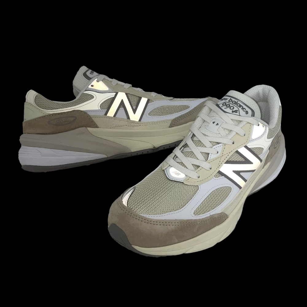 New Balance 休閒鞋990 V6 男鞋米白灰杏色美製麂皮拼接復古NB 紐巴倫