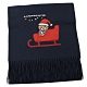 MOSCHINO 刺繡聖誕小熊圖樣羊毛圍巾(深藍) product thumbnail 1