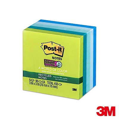 3M Post-it利貼 狠黏便條紙混色5本入-654-5SST