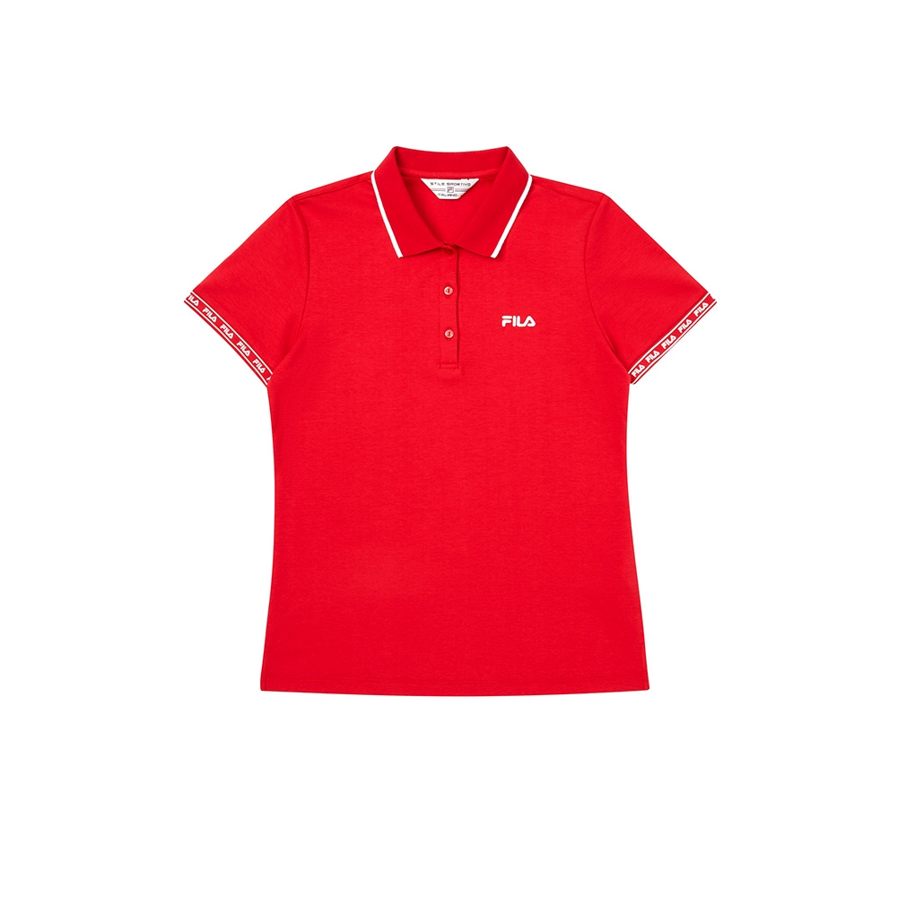 FILA 女短袖POLO衫-紅色 5POY-1718-RD
