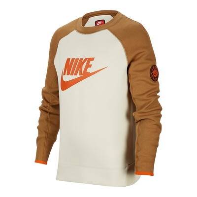 Nike B NSW OUTDOOR FLC CREW 童裝 卡其棕色 長袖 休閒 上衣 FV3999-020