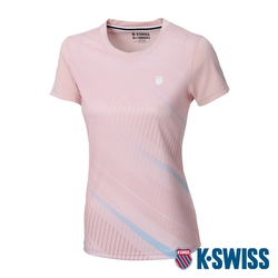 K-SWISS Sublimation Tee涼感排汗T恤-女-蜜桃橘