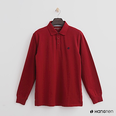 Hang Ten - 男裝 - 經典純色POLO衫-紅色
