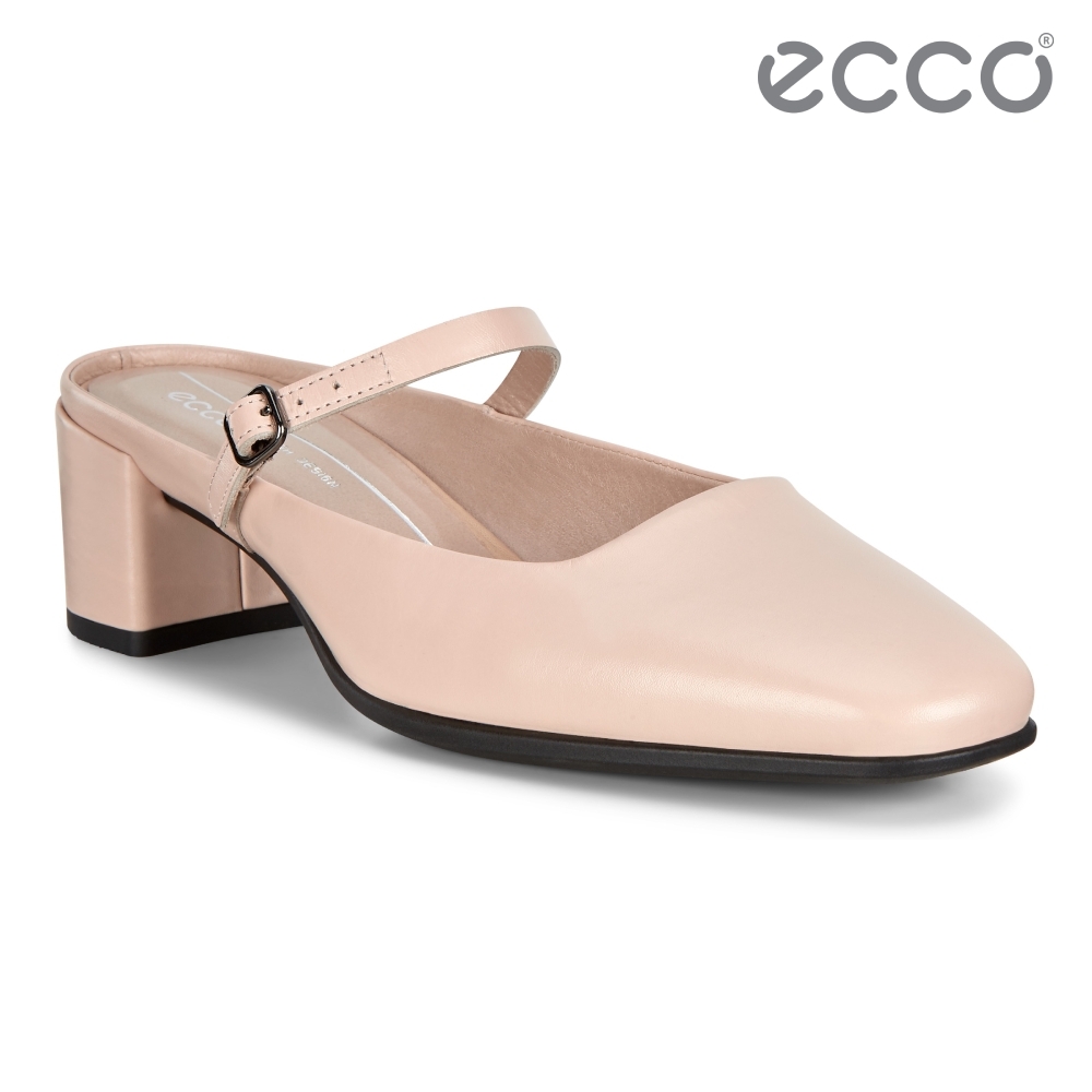 ECCO SHAPE 35 SQUARED 復古瑪莉珍方跟涼鞋 女鞋-玫瑰粉