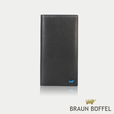 【BRAUN BUFFEL 德國小金牛】台灣總代理 德羅姆 14卡長夾-黑色/BF505-621-BK