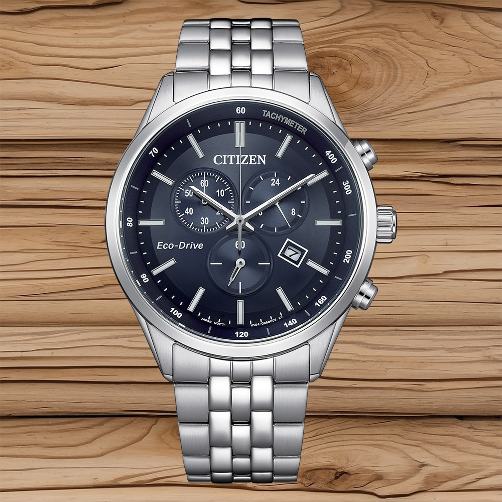 CITIZEN 星辰 簡約光動能計時時尚腕錶 男錶-42mm AT2570-56L