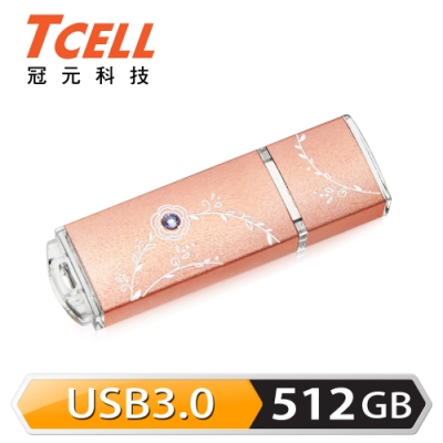 tcell 冠元-usb3.0 512gb 絢麗粉彩隨身碟-玫瑰金