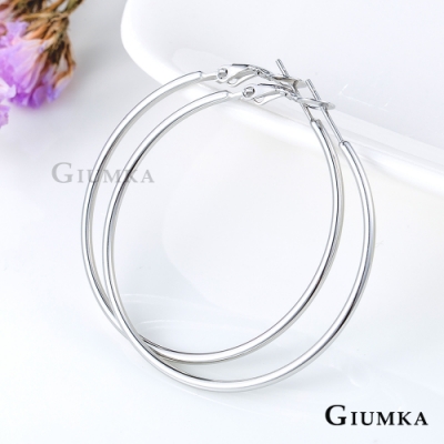 GIUMKA白鋼耳環女款 圓圈式寬約2.0MM 銀色直徑6MM款