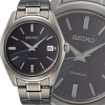 SEIKO 精工 CS系列/鈦金屬黑面石英錶40㎜ SK004(SUR373P1/6N52-00B0V)