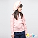 Azio Kids 女童 上衣 貓咪愛心印花坑條條紋長袖上衣 (粉) product thumbnail 1