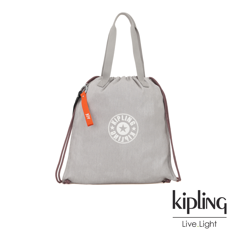 Kipling Blank Canvas系列棉質丹寧束口手提袋-NEW HIPHURRAY