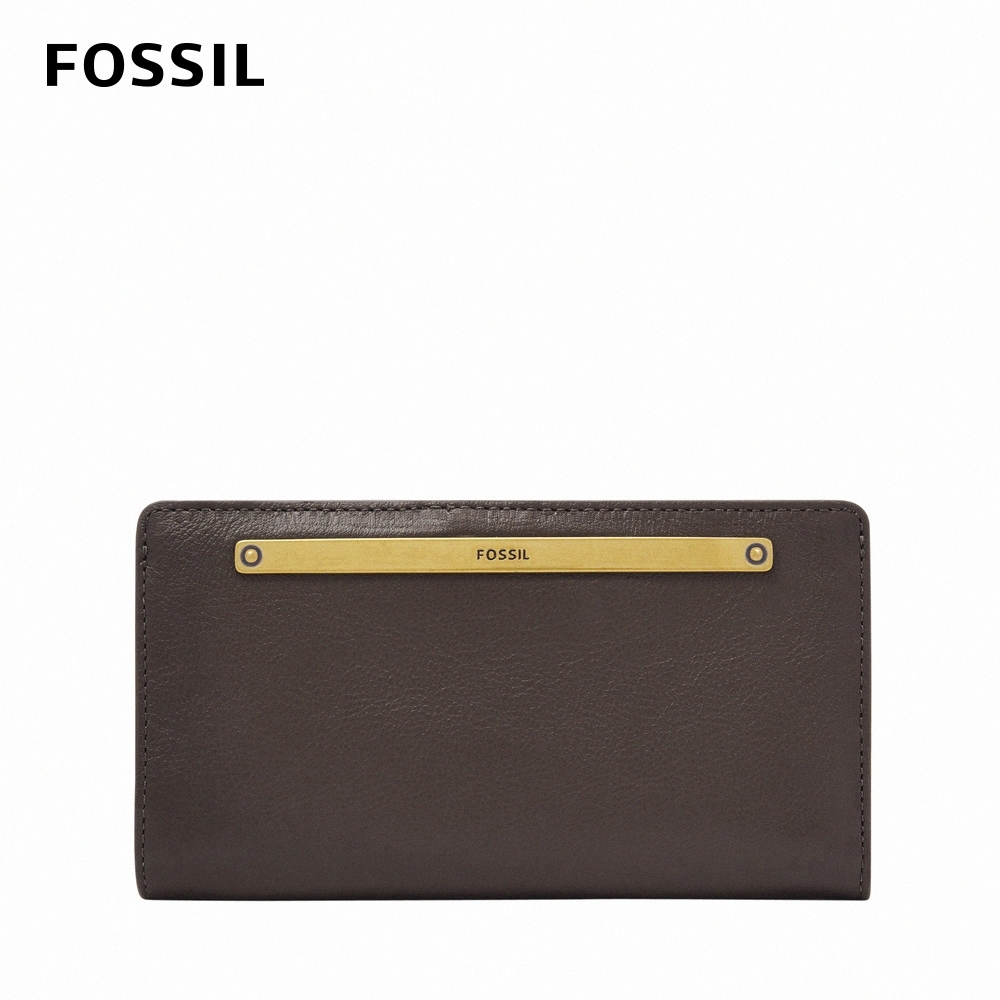 FOSSIL Liza 輕巧型真皮零錢袋長夾-巧克力棕 SL7891900