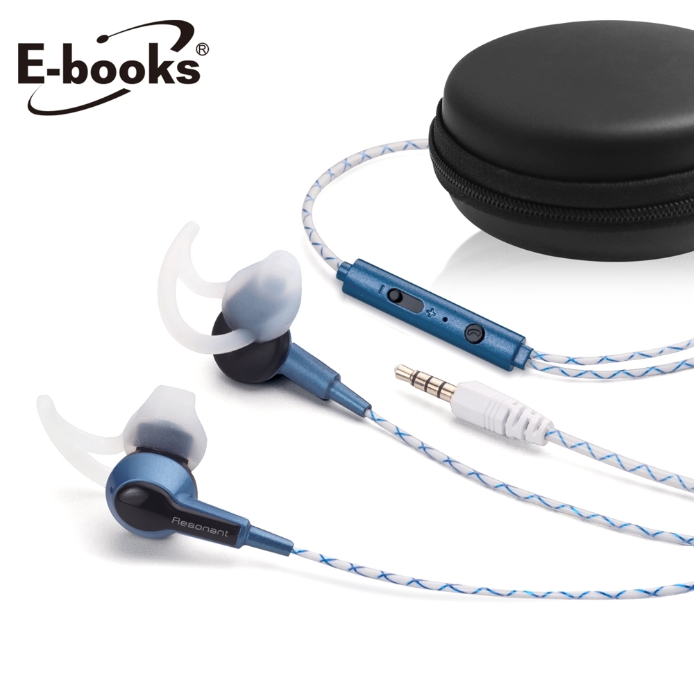 E-books S59 運動夜光線耳溝式耳麥附收納包
